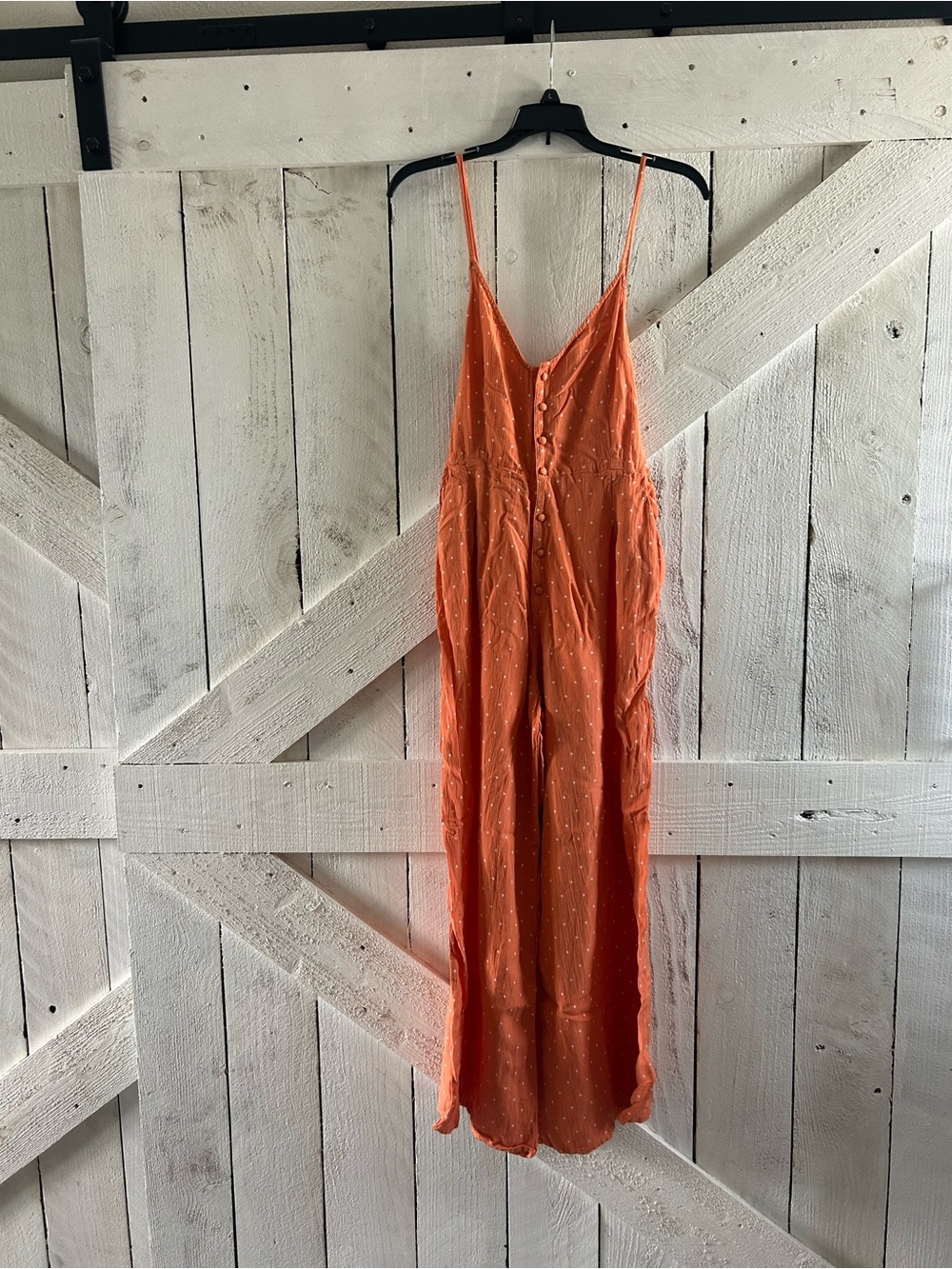 Women’s Orange Spaghetti-Strap Jumpsuit
